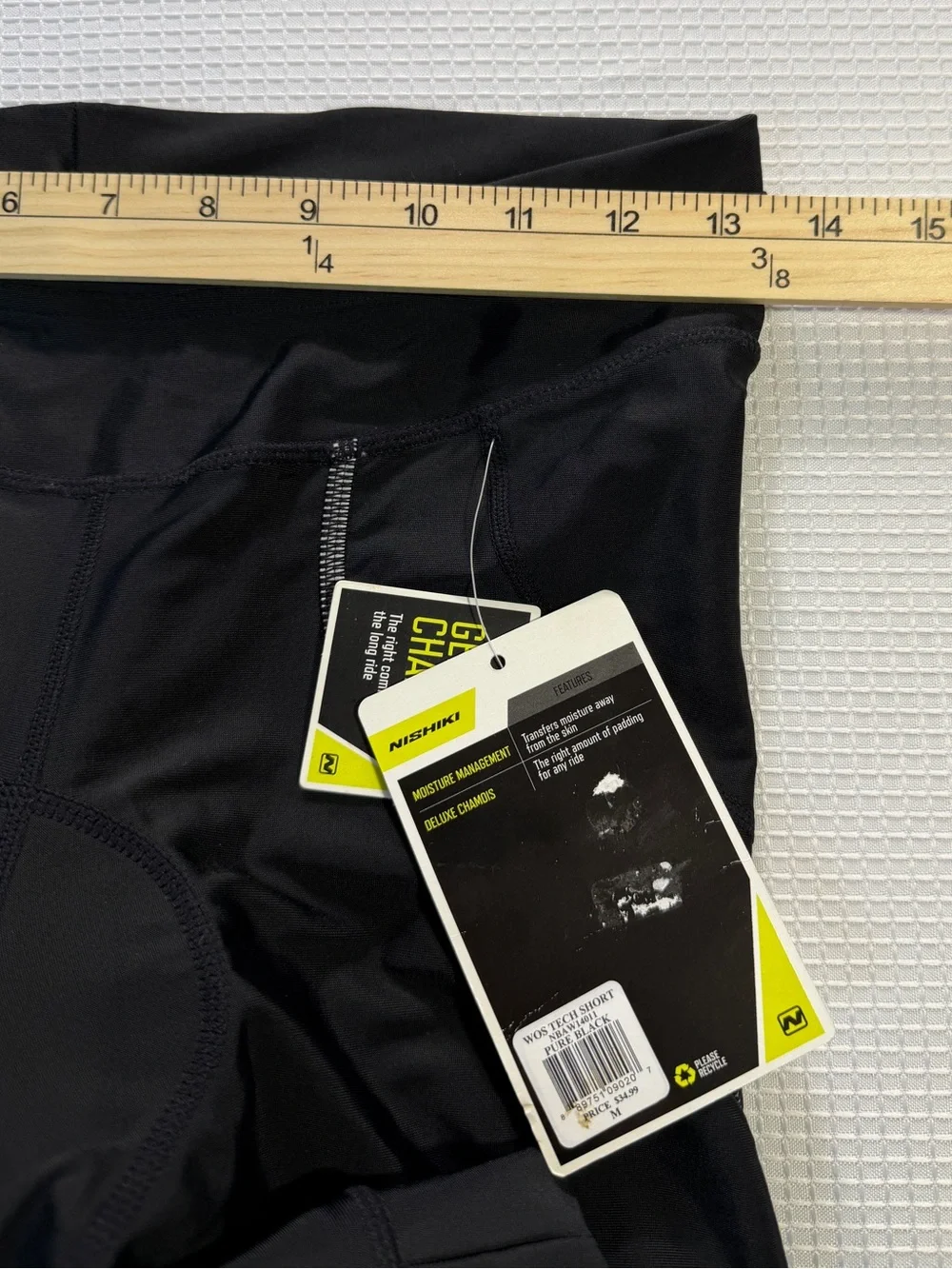 Women's Black Bike Shorts with Cushioned Seat and High Waist
